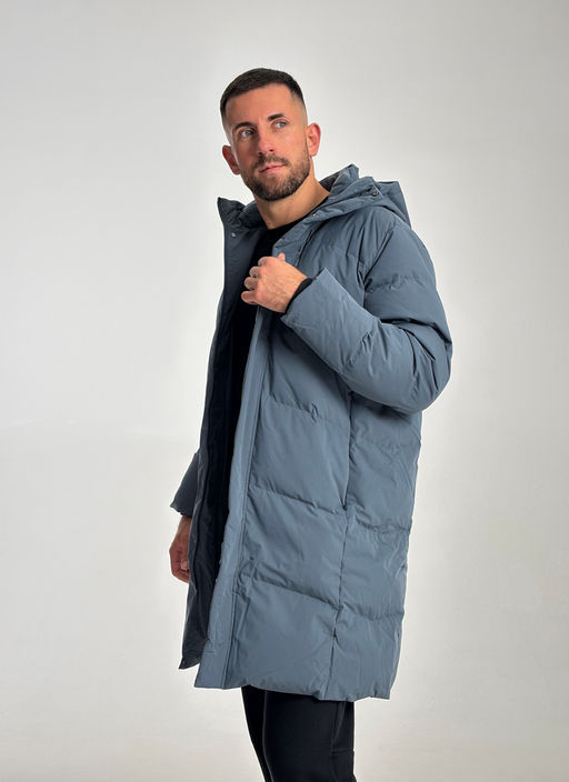 Пуховик средней длины Серо-синий TRN Mid-Long Down Jacket - Anta фото 2