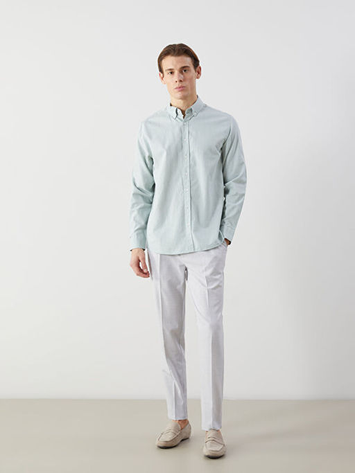 Slim Fit Uzun Kollu Oxford Erkek G?mlek