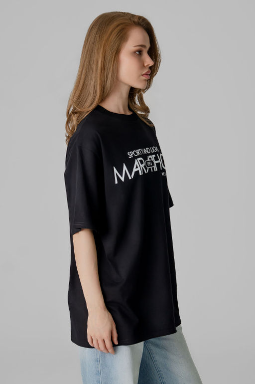 Арт. 3190 Футболка женская оверсайз 42-48 (4 шт) Цвет:черный - Калинка фото 18