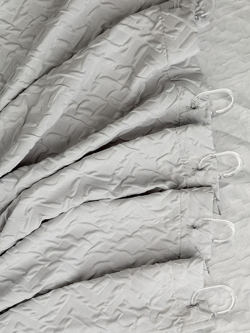 Шторка для ванной 200x200 светло-серый полиэстер - Denastia фото 2