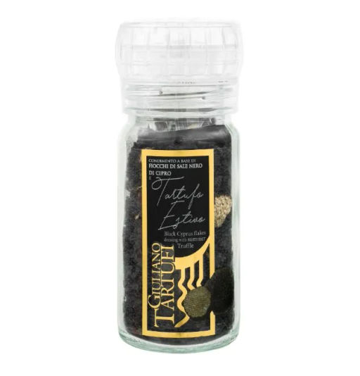 Приправа Giuliano Tartufi на основе хлопьев черной соли с Кипра и летнего черного трюфеля 50 г, стекло, Италия