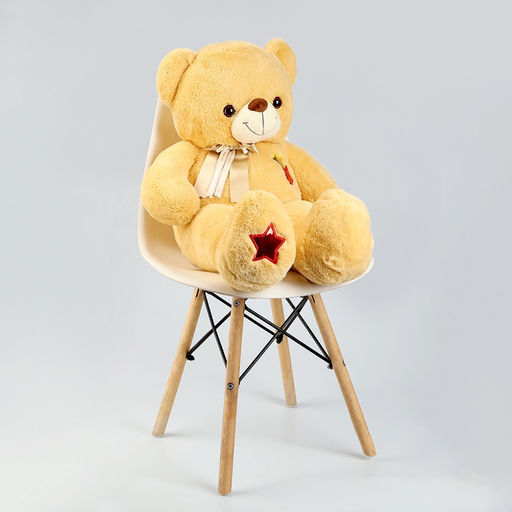 Мягкая игрушка Мишка, со звёздочками, 80 см, бежевая - Simaland фото 4