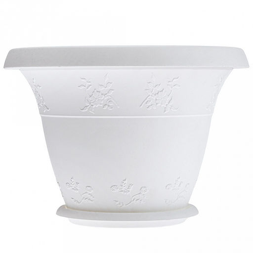 Ландыш Горшок для цветов пластмассовый 4л, с поддоном, д25см, h17см, морозостойкий полипропилен, т.м. NECO (Россия) - Домашняя мода фото 2