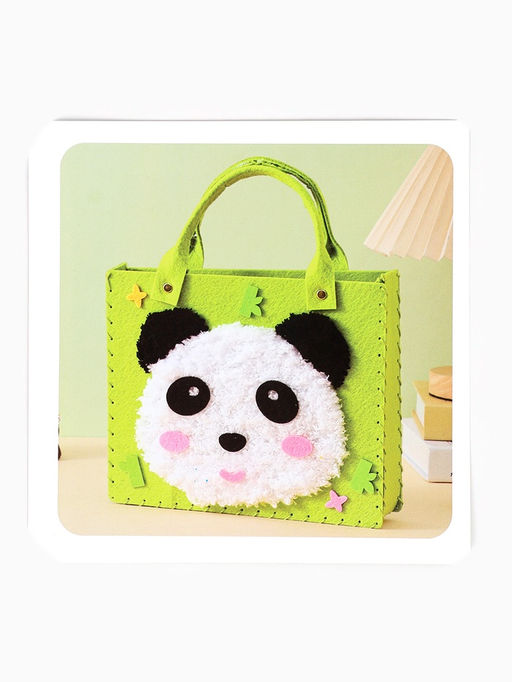 Набор для создания сумки из фетра "Панда", цвет зеленый