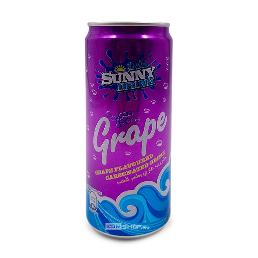 Газированный б/а напиток Виноград Grape Ooh Sunny Drink, Малайзия, 325 мл Акция