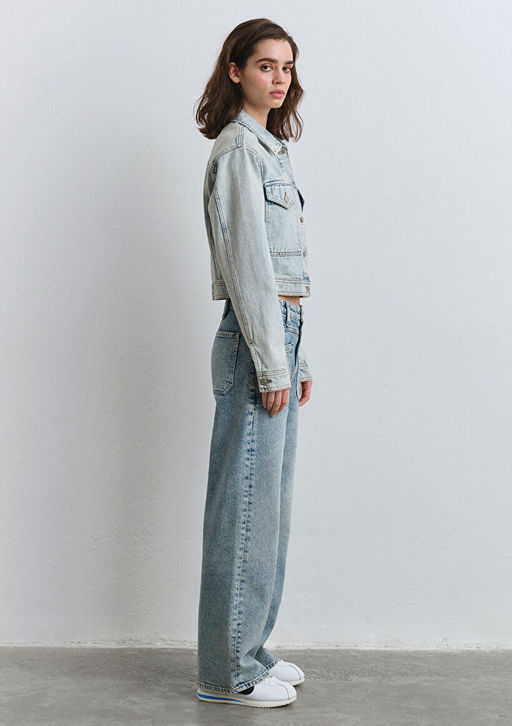 Risa All Blue Golgeli Buz Mavi Jean Ceket  фото 4