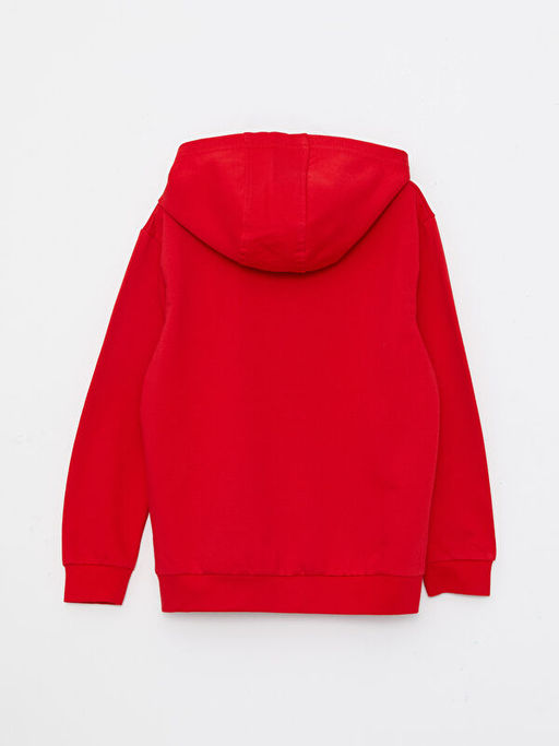 Kap??onlu Bask?l? Uzun Kollu Erkek ?ocuk Sweatshirt - Waikiki фото 2