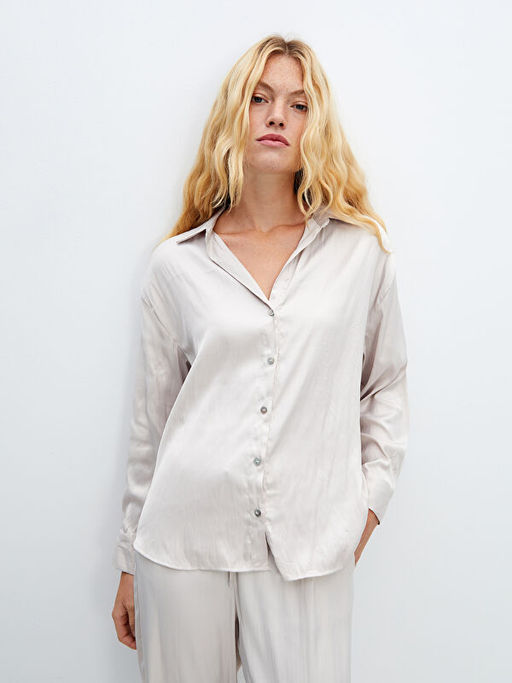 Oversize Saten Kad?n G?mlek