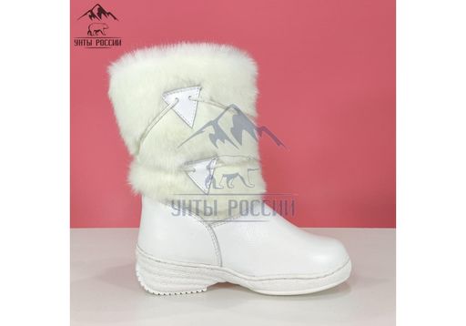 Унты подростковые белые, литая подошва