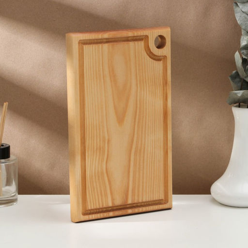 Доска разделочная деревянная с кровостоком Adelica, 26×16×2 см, покрыта маслом, цельная берёза