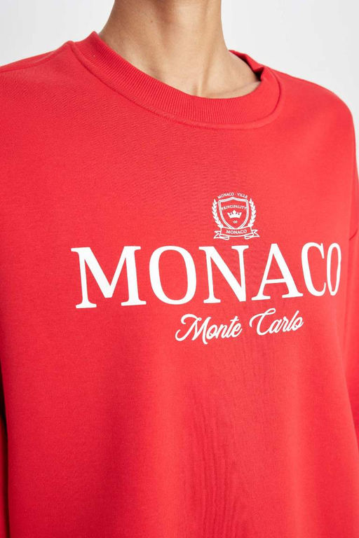 Плотный свитшот с принтом Снова в школу - Defacto фото 5