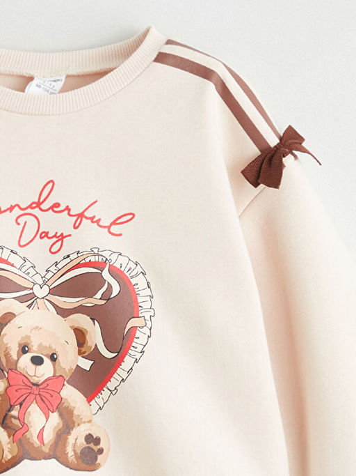 Ay? Teddy Bask?l? K?z ?ocuk Sweatshirt