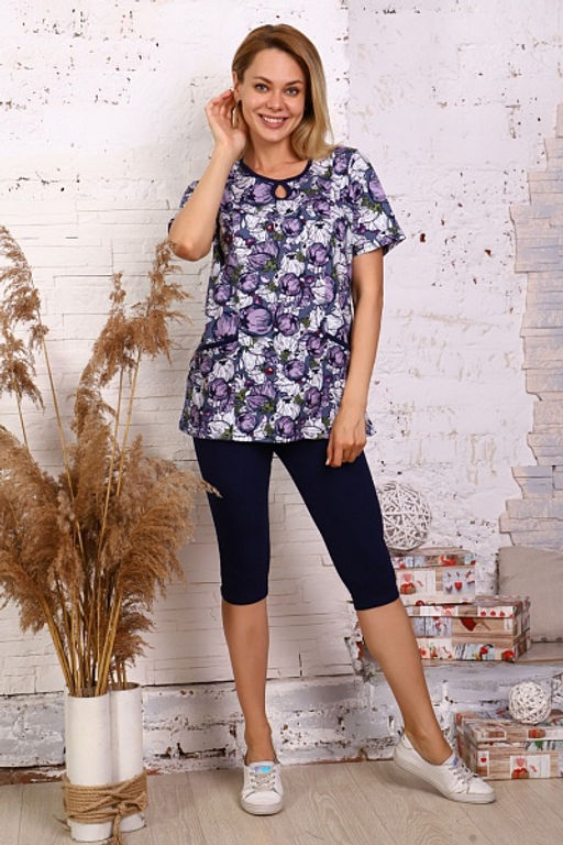 Костюм с бриджами (00698, лиловый) - Плиона фото 2