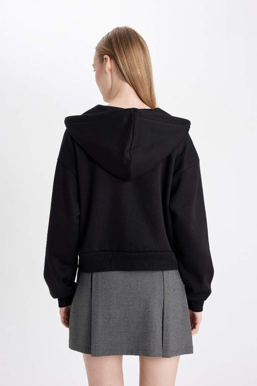 Толстовка Cool Standard Fit с капюшоном на молнии - Defacto фото 6