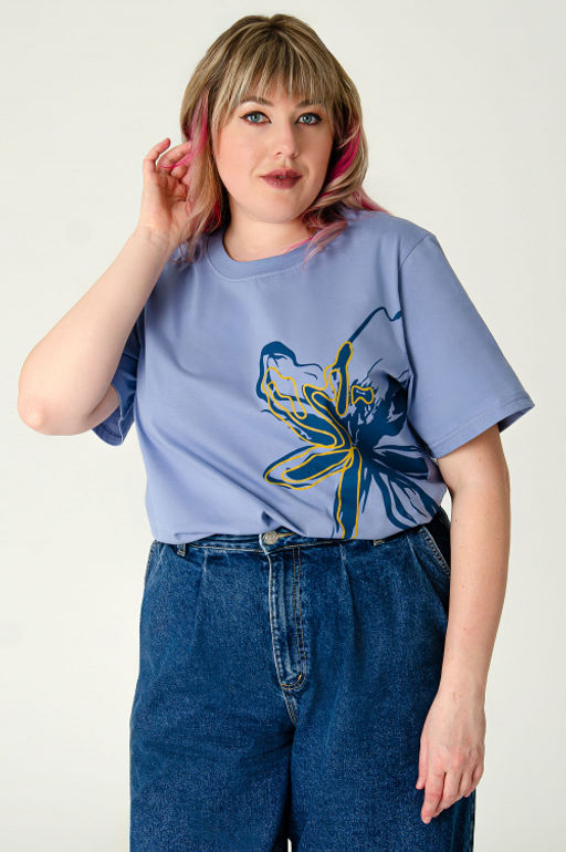 Арт. 3-1151 Футболка женская 50-58 (5 шт) Цвет:сиреневый - Калинка фото 18