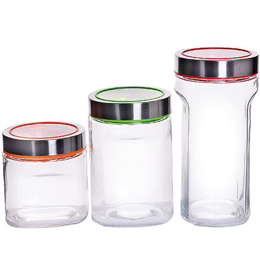 31060 Банки для сыпучих 3пр1,55+1,05+0,750л.MB (х4) - Mayer&boch фото 2