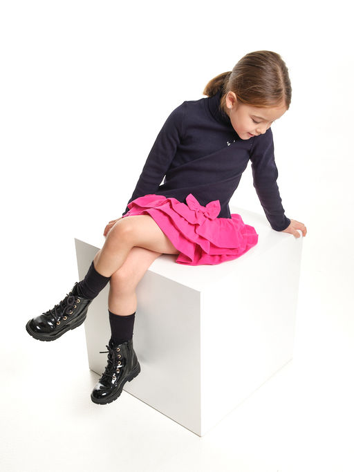 Платье комбинированное из кашкорса UD 6079 черный/малина - Mini maxi фото 8