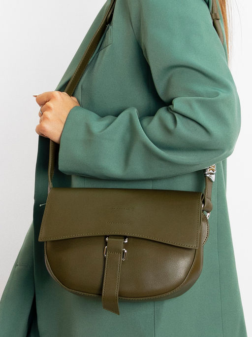 LACCOMA сумка Q5920-хаки натуральная кожа полиэстр  фото 4