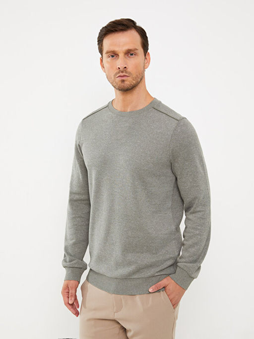 Bisiklet Yaka Uzun Kollu Erkek Sweatshirt
