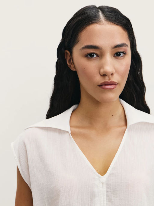 Блузка из жатой ткани с отложным воротником / Zarina  фото 6