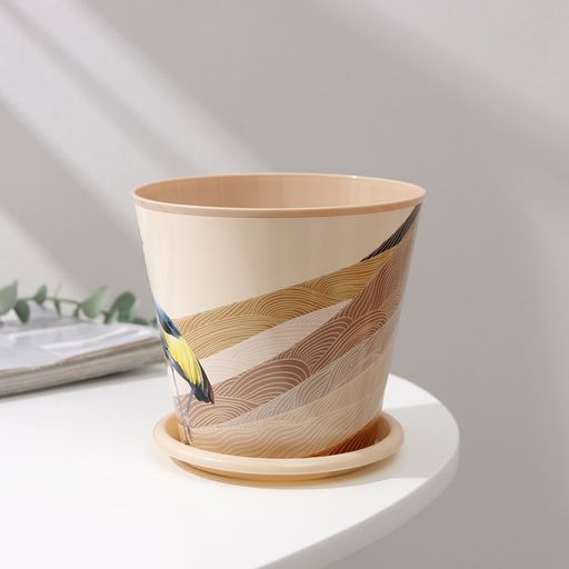 Цена за 2 шт. Горшок для цветов Доляна «Каракум», 800 мл, цвет бежевый