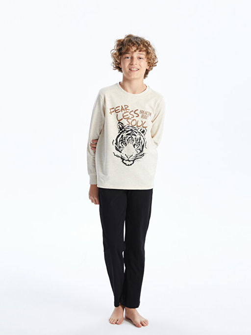 Bisiklet Yaka Erkek ?ocuk Pijama Tak?m?