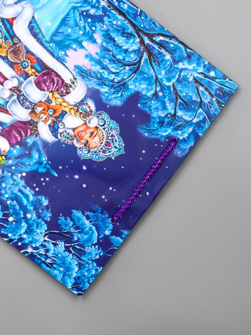 Цена за 2 шт. Пакет подарочный новогодний ламинированный, «Снегурочка», 26×12×32 см