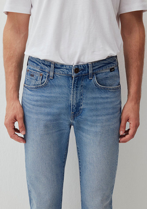 Dylan Classic Denim Puslu Indigo Mavisi Jean Pantolon  фото 7