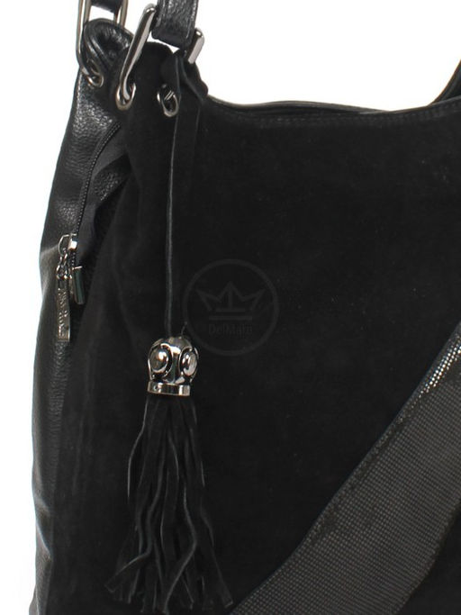 Сумка женская иск/кожа+нат/замша GT-MAQ 63116 MAQ-1/F 001-1/М-1/F 001-1, 1отд+карм/пер, черный SALE 257810 - Adelia фото 4