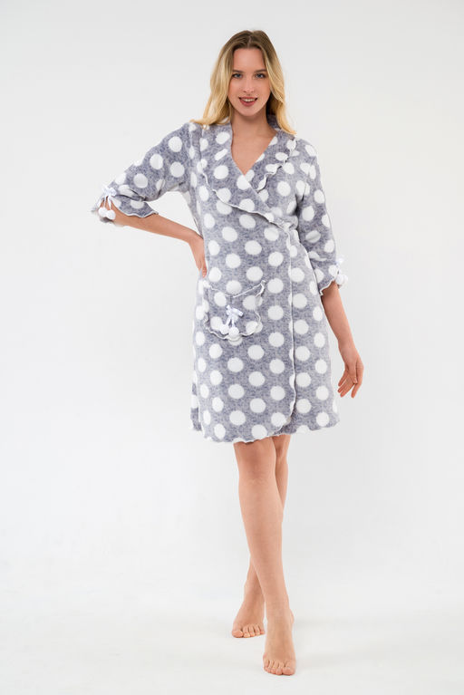 Халат женский из ультрасофта Светлана горох - Амадэль фото 15