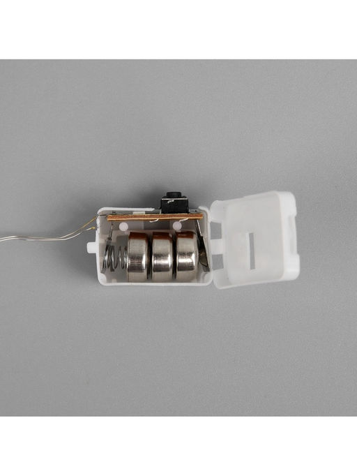 Гирлянда «Нить» 2 м роса, IP20, серебристая нить, 20 LED, 3 режима, батарейки AG13х3 (в комплекте), свечение белое