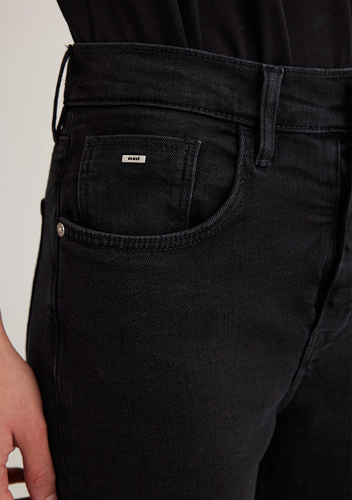 Lilyana Adaptive Puslu Gri Jean Pantolon - Mavi фото 7