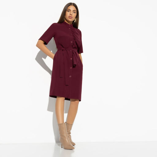 Платье Счастье свободы (bordo с поясом)