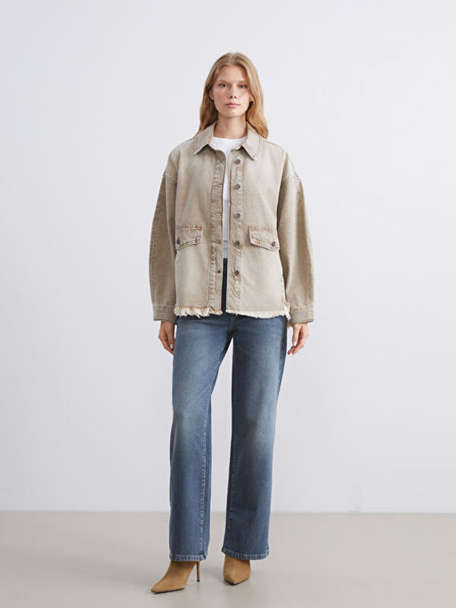 Oversize Kad?n Jean G?mlek Ceket