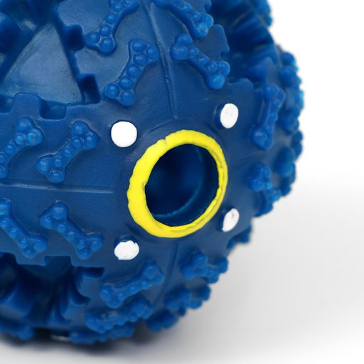 Квакающий мяч для собак большой, жёсткий, 9,5 см, тёмно-синий - Пижон фото 5