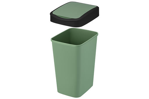 Ведро для мусора с подвижной крышкой 10 л 23,5*19,5*33,7 см Тандем зеленый/черный (841045) - Elan gallery фото 13