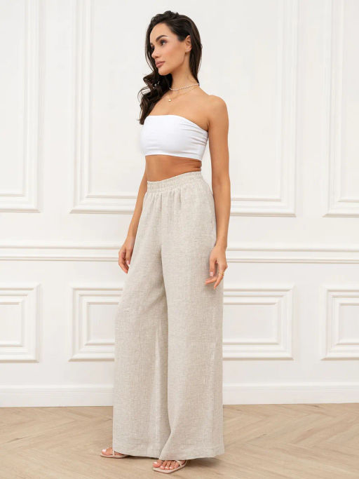 Брюки женские Лён Бежевый - Modamica фото 6