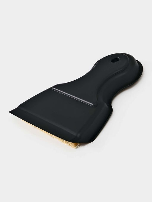 Щётка с совком Meli, бамбуковая ручка, 18×14 см, чёрная