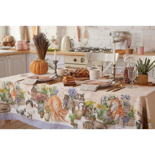 Скатерть Этель Уютные коты 220х147 см, 100% хлопок, саржа 190 г/м2  фото 4