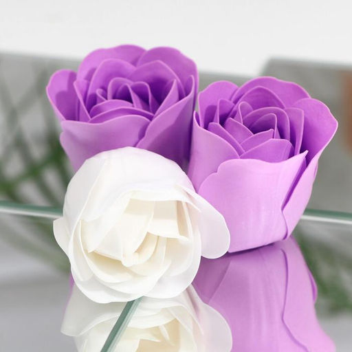 Мыльные розы, белые и фиолетовые, набор 6 шт. - SB BEAUTY фото 4
