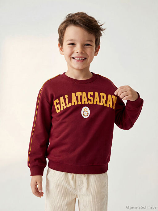 Galatasaray Bask?l? Erkek ?ocuk Kal?n Sweatshirt