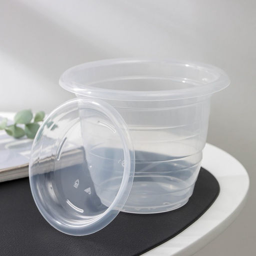 Горшок для орхидей с поддоном, 1 л, пластиковый, прозрачный