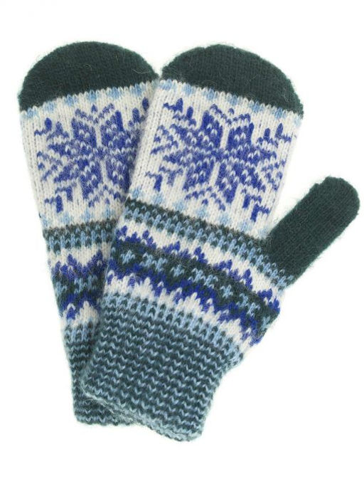 Варежки подростковые Снежинка со вставкой 1009-4 - Рассказовские варежки фото 5