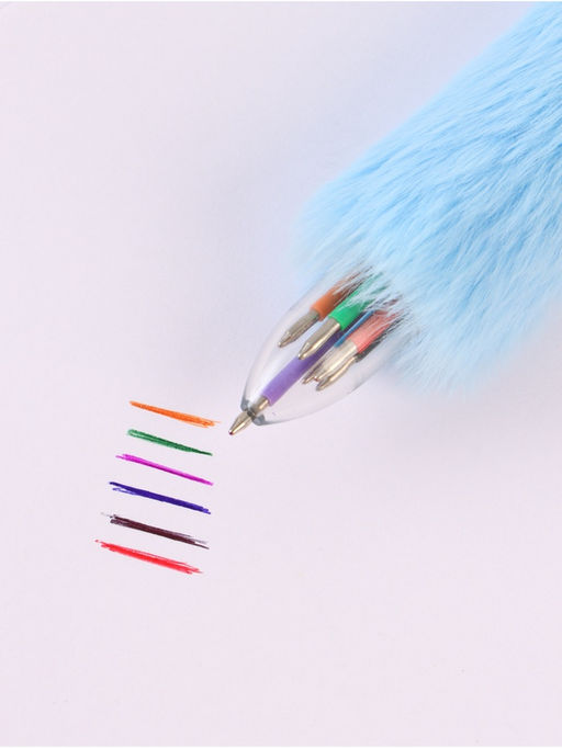 Блокнот пушистый и ручка многоцветная «Стич», голубой