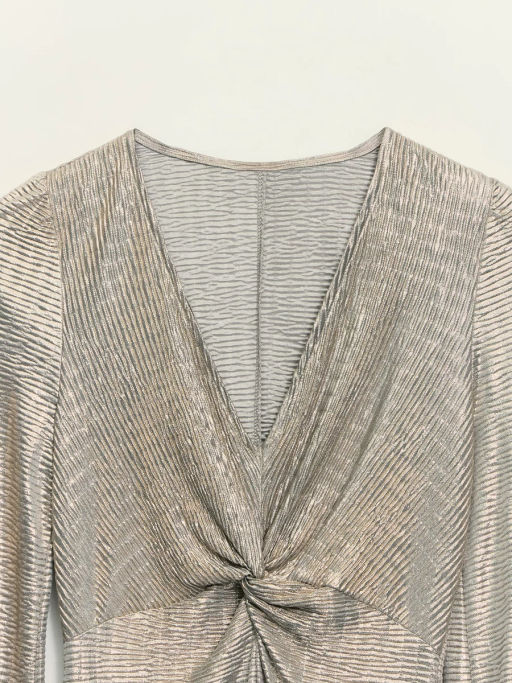 Платье из блестящей ткани с разрезом / Zarina