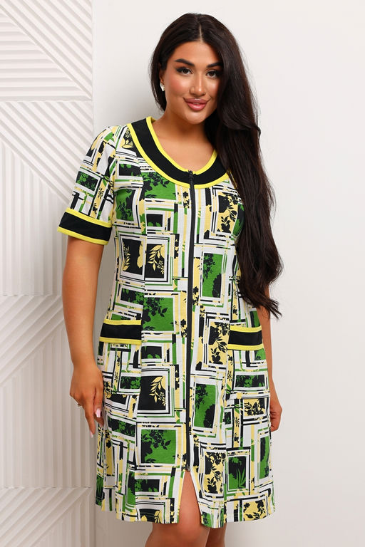 Халат женский из кулирки Марфа цитрусовый микс