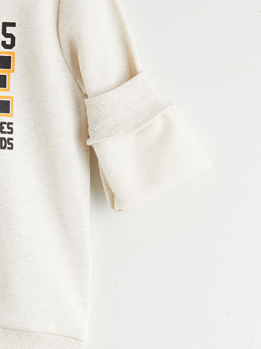 Bisiklet Yaka Bask?l? Erkek ?ocuk Sweatshirt 2li