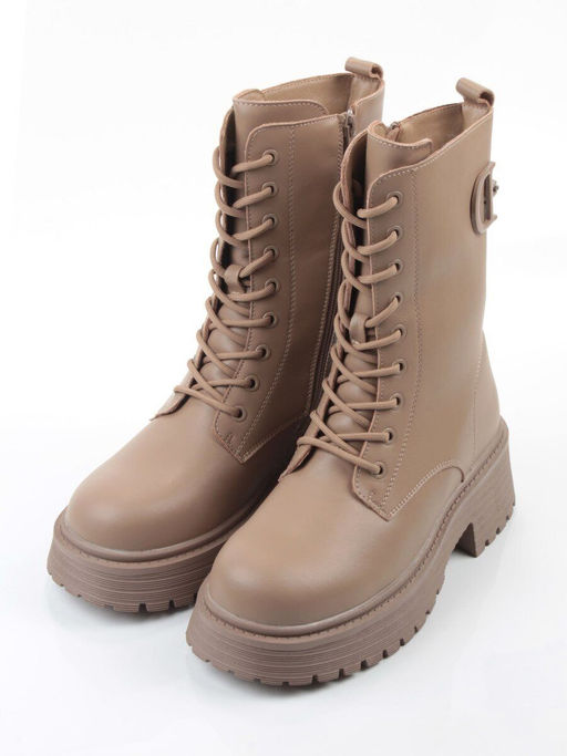 04-PAX31-2Z DK. BEIGE Ботинки зимние женские (натуральная кожа, 100% шерсть)