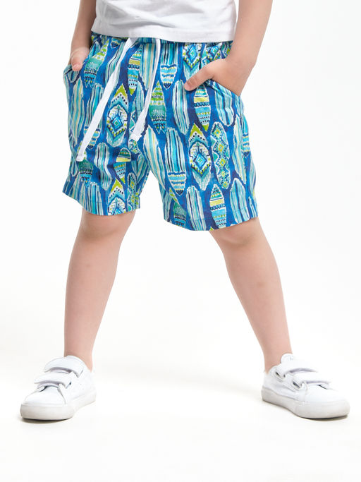 Шорты из набивного полотна для мальчика UD 7929 синий surf - Mini maxi фото 2