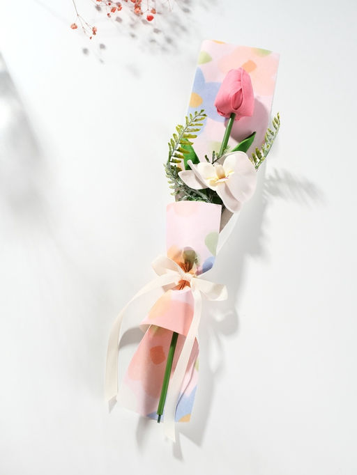 Букет из мыльных лепестков для ванны Тюльпан с орхидеей, подарочный, розовый, 8.5?7.4?38.6 см - Simaland фото 2